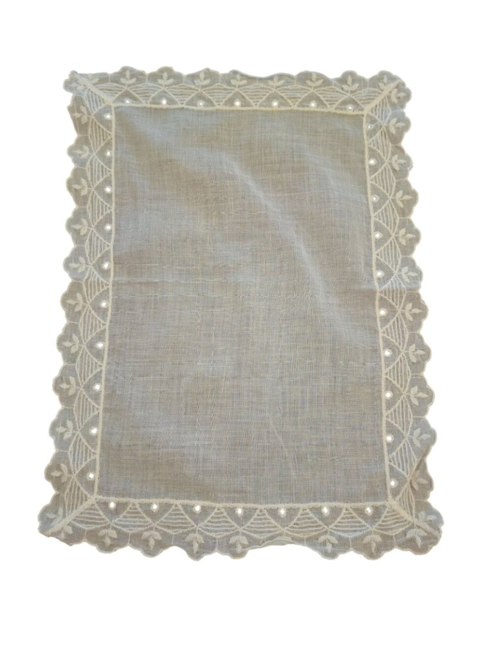 Vintage White Linen Lace Doily Heirloom Cottagecore Shabby Chic Decor